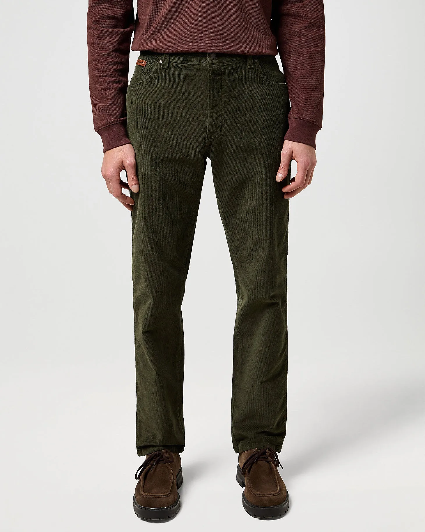 Casual Solution Wrangler Texas SLIM Mens Cords - Forest Night