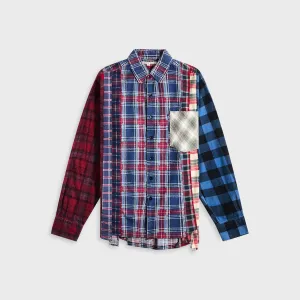 Essential City Look Quick Release Fasteners Needles Flannel Shirt 7 Cuts Shirt - Assorted