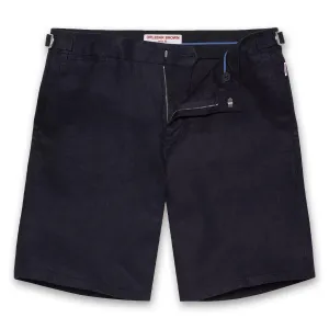 Orlebar Brown - Norwich Linen Shorts in Navy Sport Motion