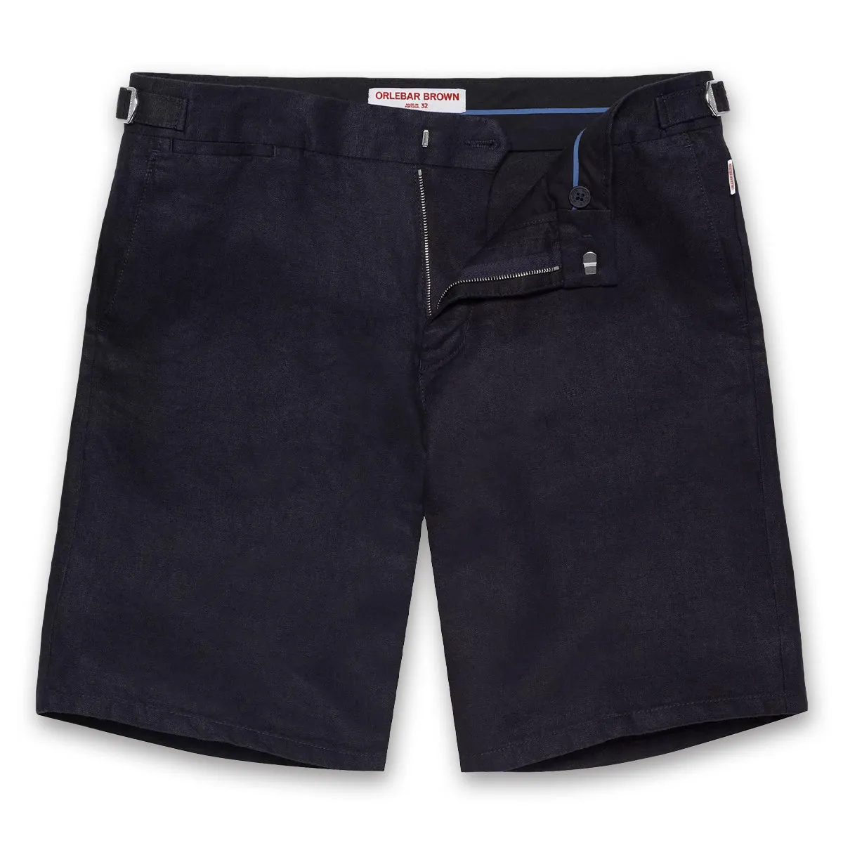 Orlebar Brown - Norwich Linen Shorts in Navy Sport Motion