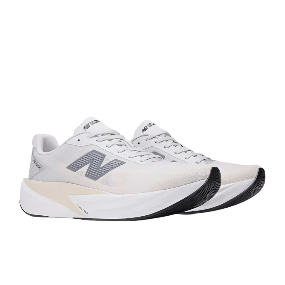 Breathable Insock New Balance Men's Fuelcell Rebel v5 Running Shoes in Grey Matter/Linen/White AW25