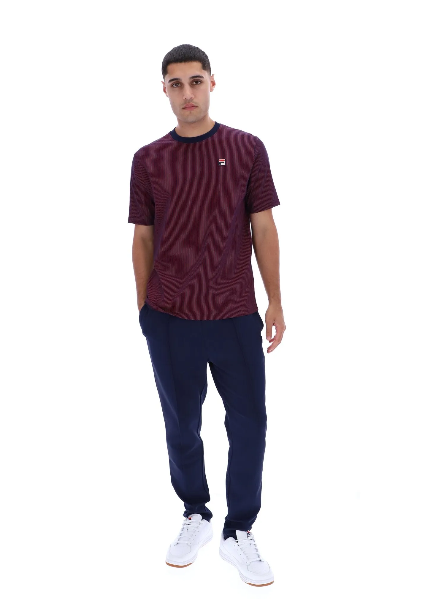 Nilo Printed Pinstripe T-Shirt Lint Resistant Surface theater visit