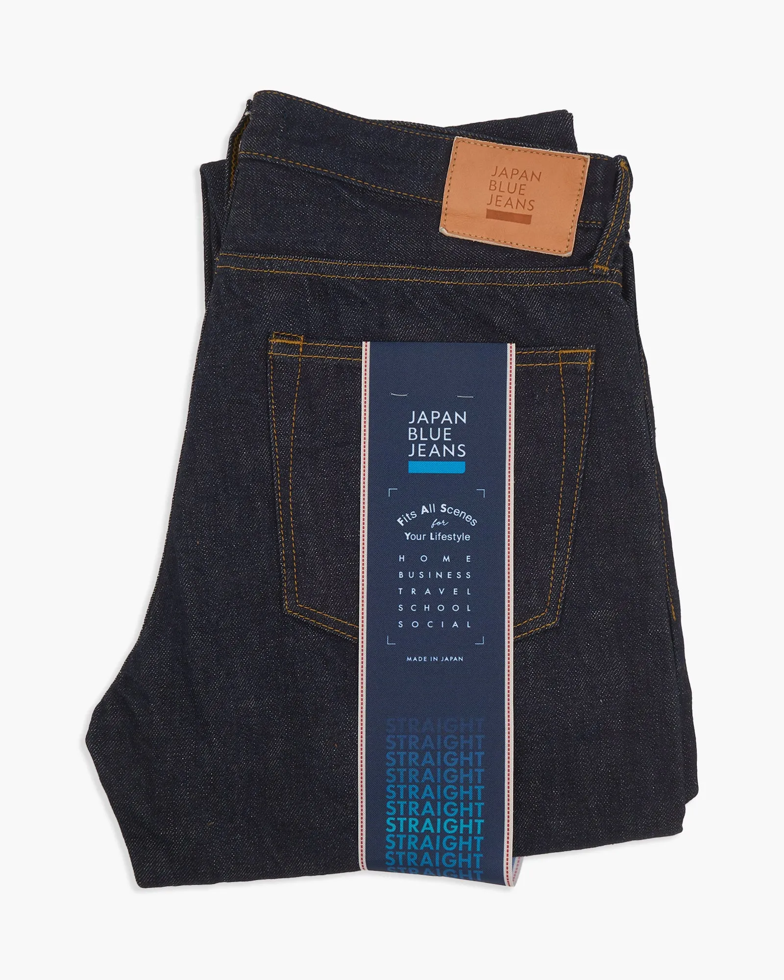 Japan Blue J304 Straight Fit 12.5oz African Cotton Selvedge Mens Jeans - Indigo High-waisted