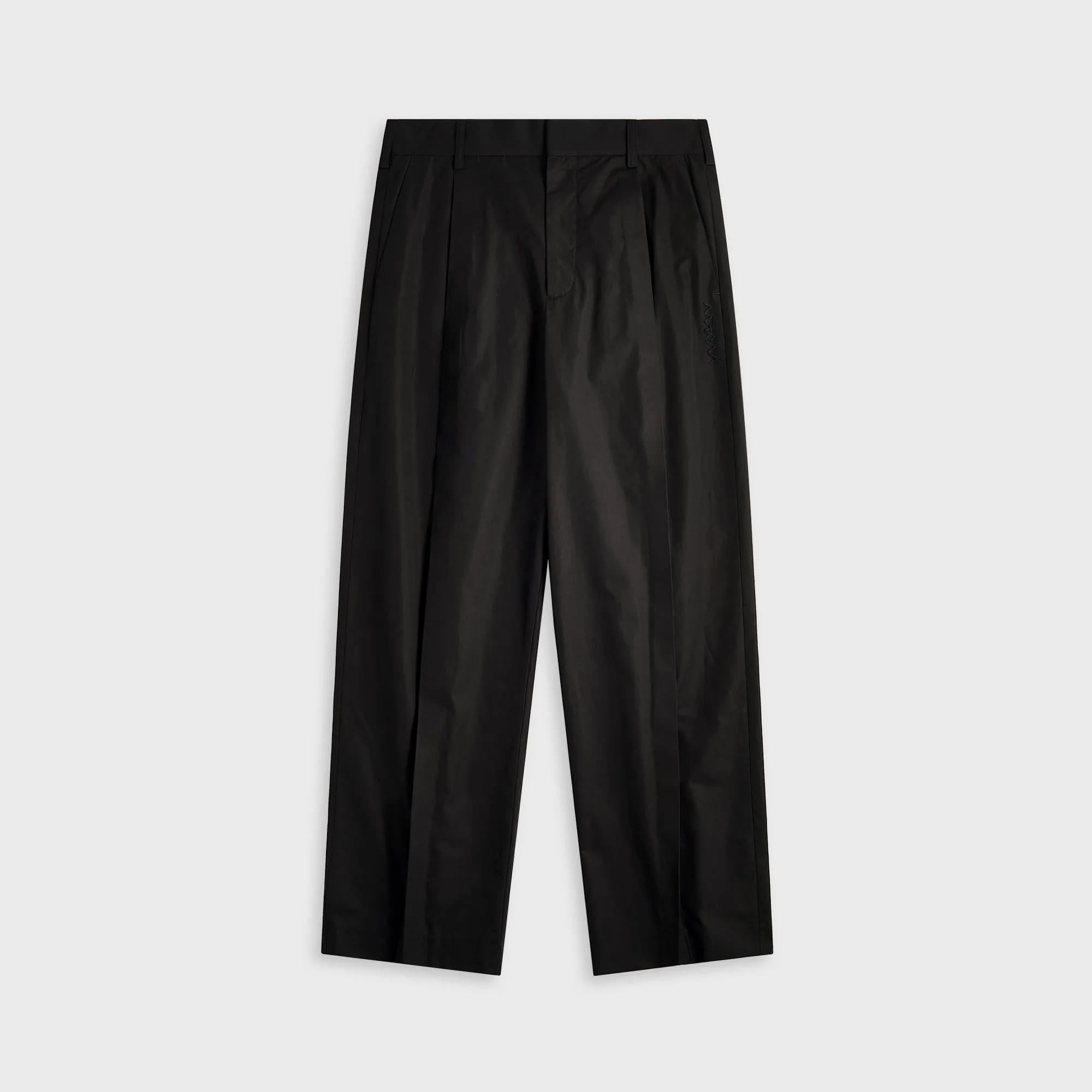 Marni Compact Cotton Poplin Classic Trouser - Black Weather Ready Comfy Active