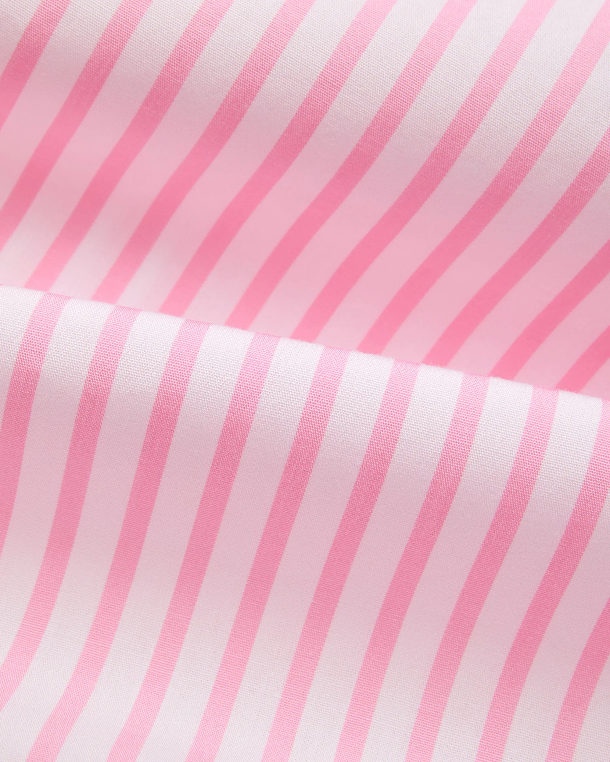 Made-in-Canada Pink Butcher Stripe Broadcloth Button Down Shirt - Classic Fit Embroidered Logo