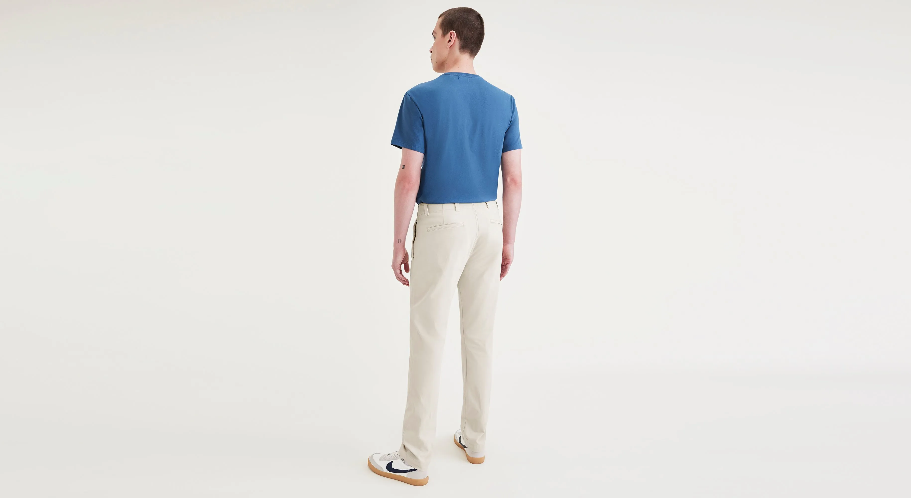 Sporty Touch Double Needle Stitching Alpha Chino Pants, Skinny Fit