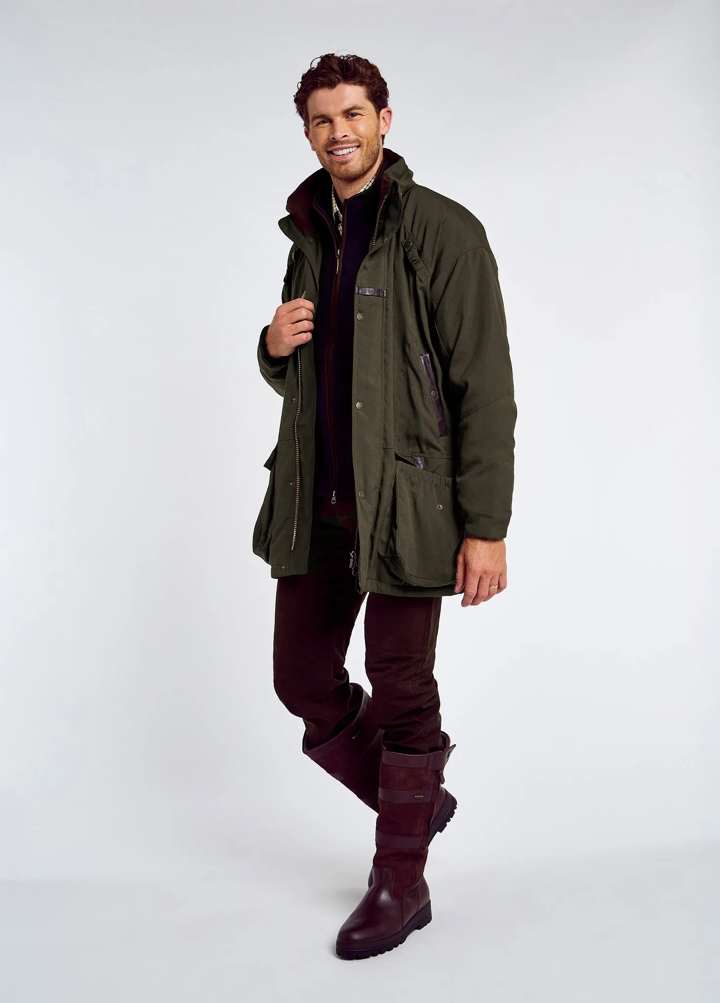 Layering Compatible Cut Longacre Men??s Waterproof Jacket - Olive
