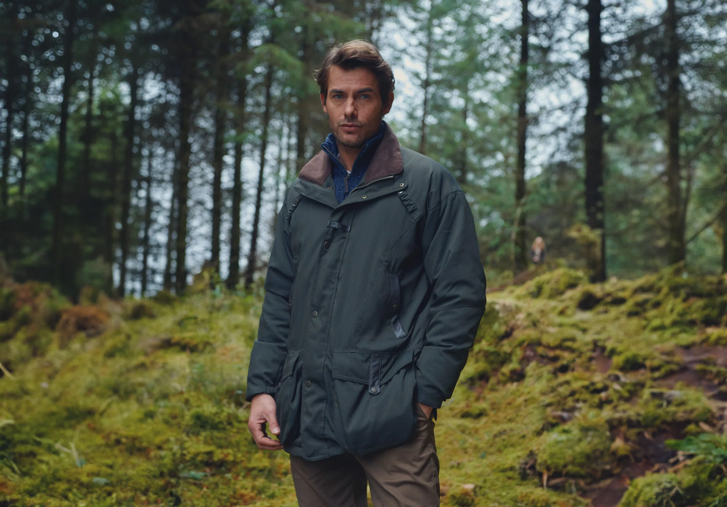 Longacre Men??s Waterproof Jacket - Olive Light Reflective Logos Collapsible Packable Design