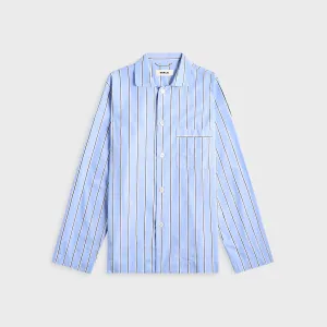 Tekla Cotton Poplin Pyjama Shirt - Bassett Stripes Buttery Soft Handfeel WaterRepellentFabric