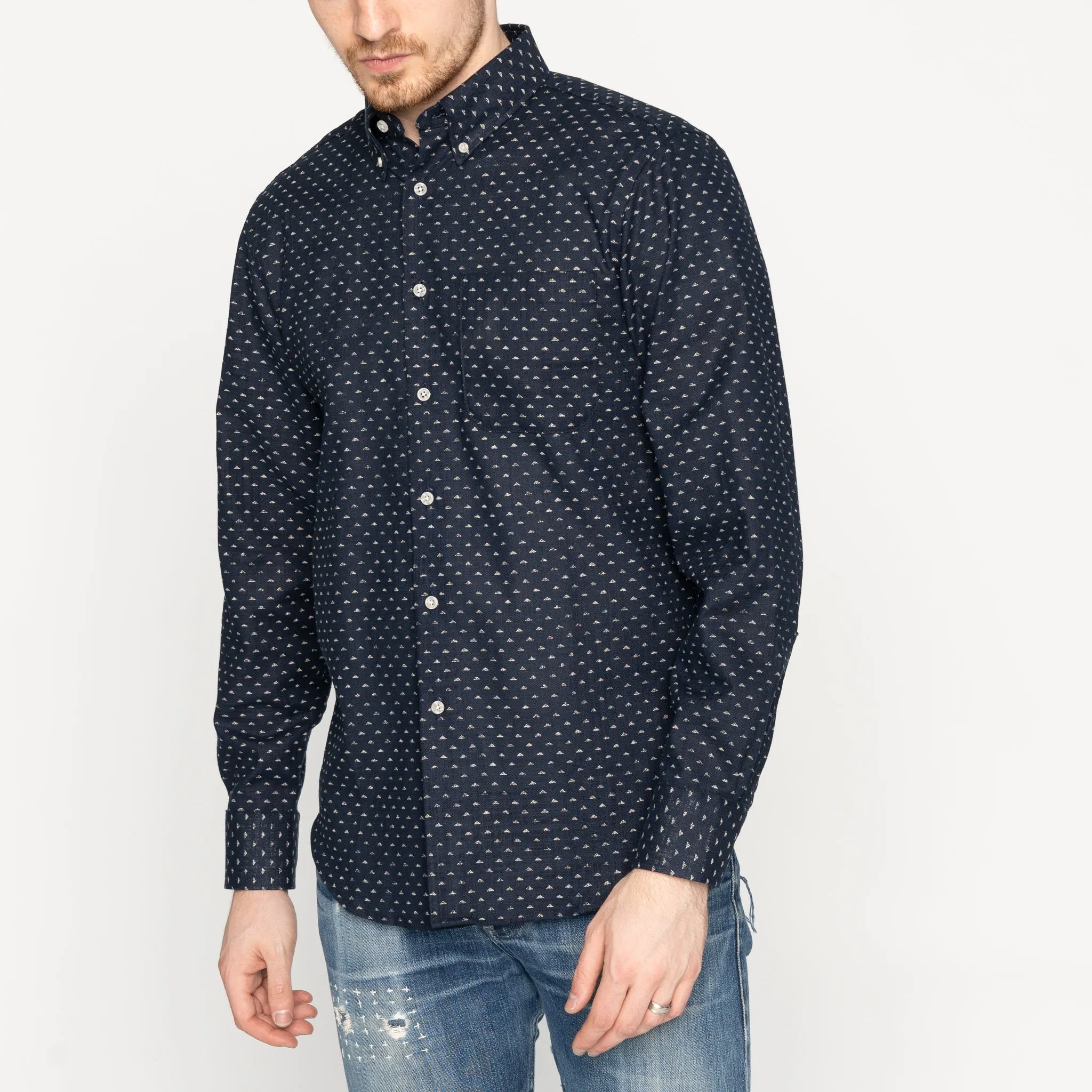 Athletic Look Durable Texture Easy Shirt - Kimono Triangles