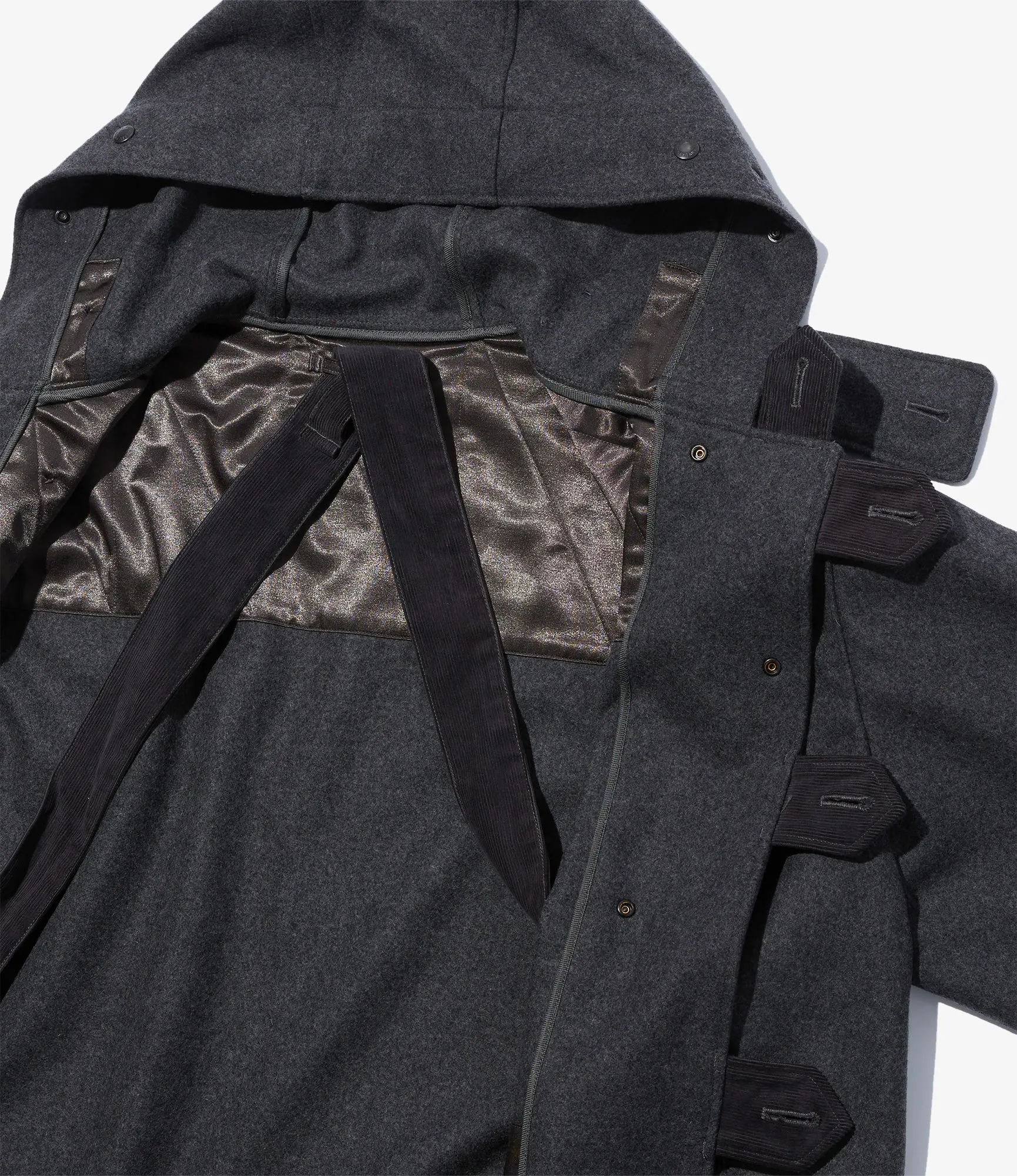 Duffle Coat ?C Grey 24oz Melton Wool Thermoregulating Lining