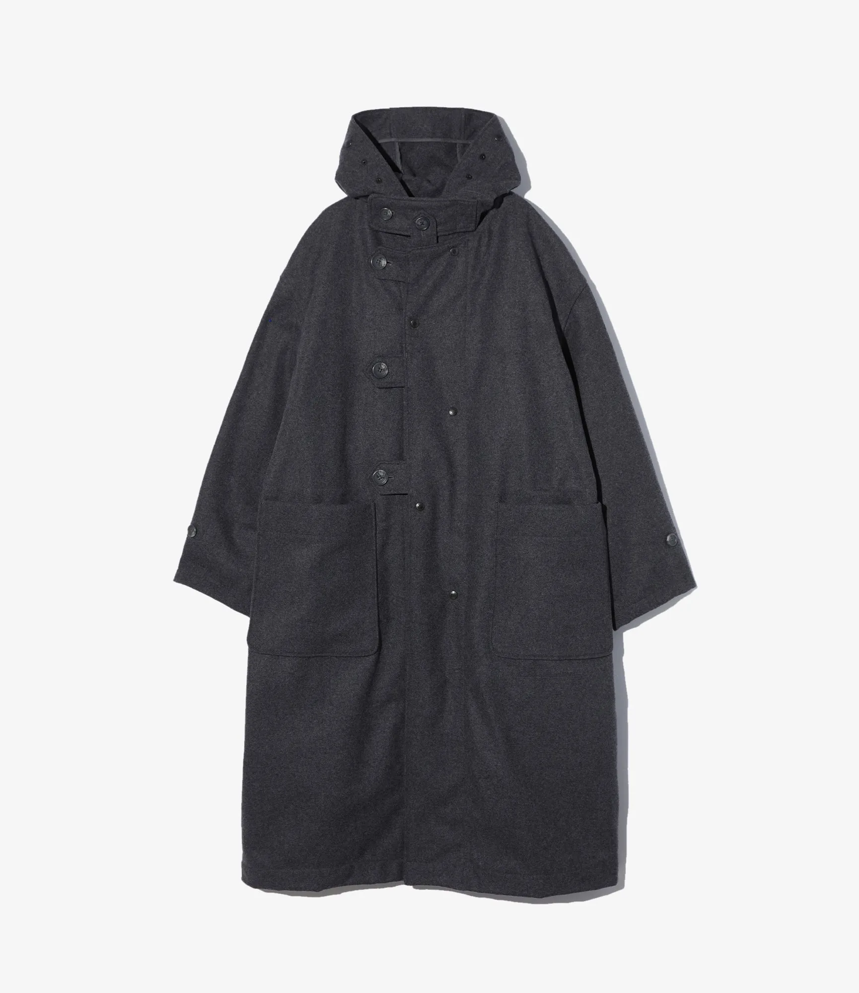 Light Day Jacket Reinforced Elbow Panels Duffle Coat ?C Grey 24oz Melton Wool