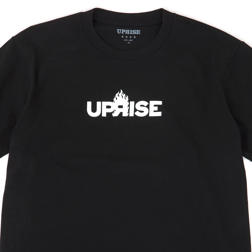 Flame Logo Tee (Black / White) Non Restrictive Silhouette Soft and Lightweight