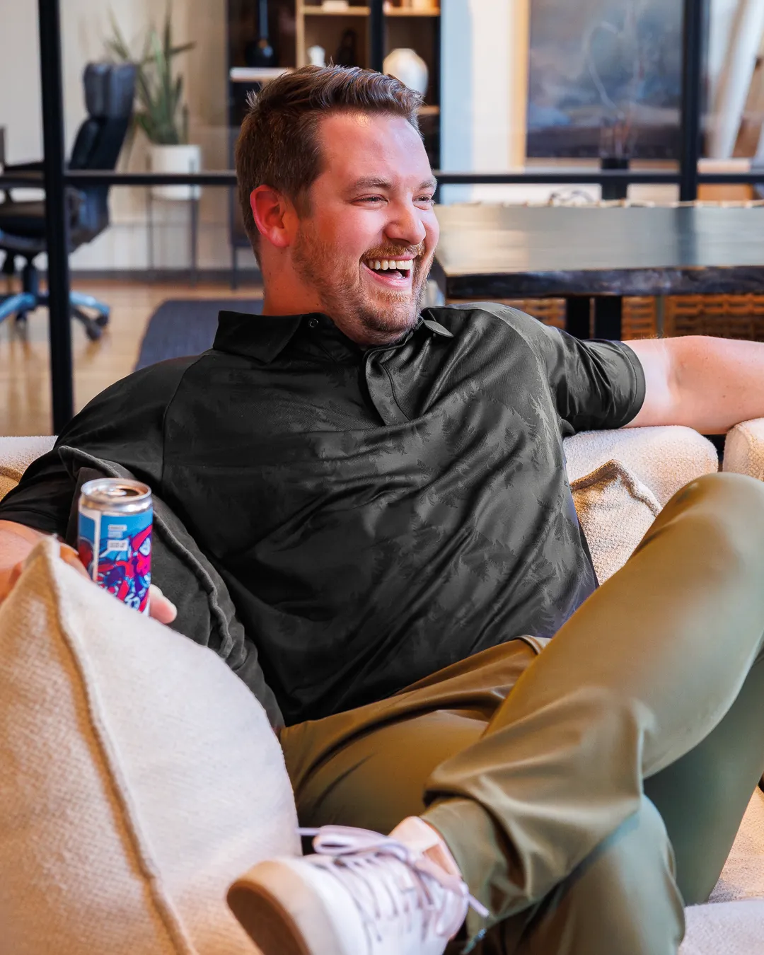 Northern Nights Men's WeaveLight Jacquard Polo Breathable back panel Double Stitched Seams