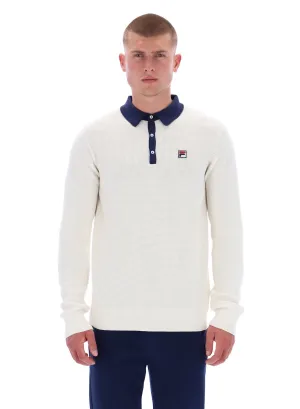Nowell Waffle Knit Long Sleeve Polo Loose fitting comfort