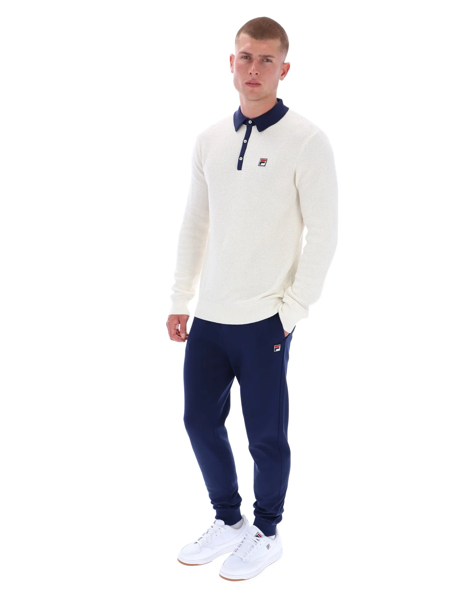 Nowell Waffle Knit Long Sleeve Polo Breathable Comfort MultiPly Fabric