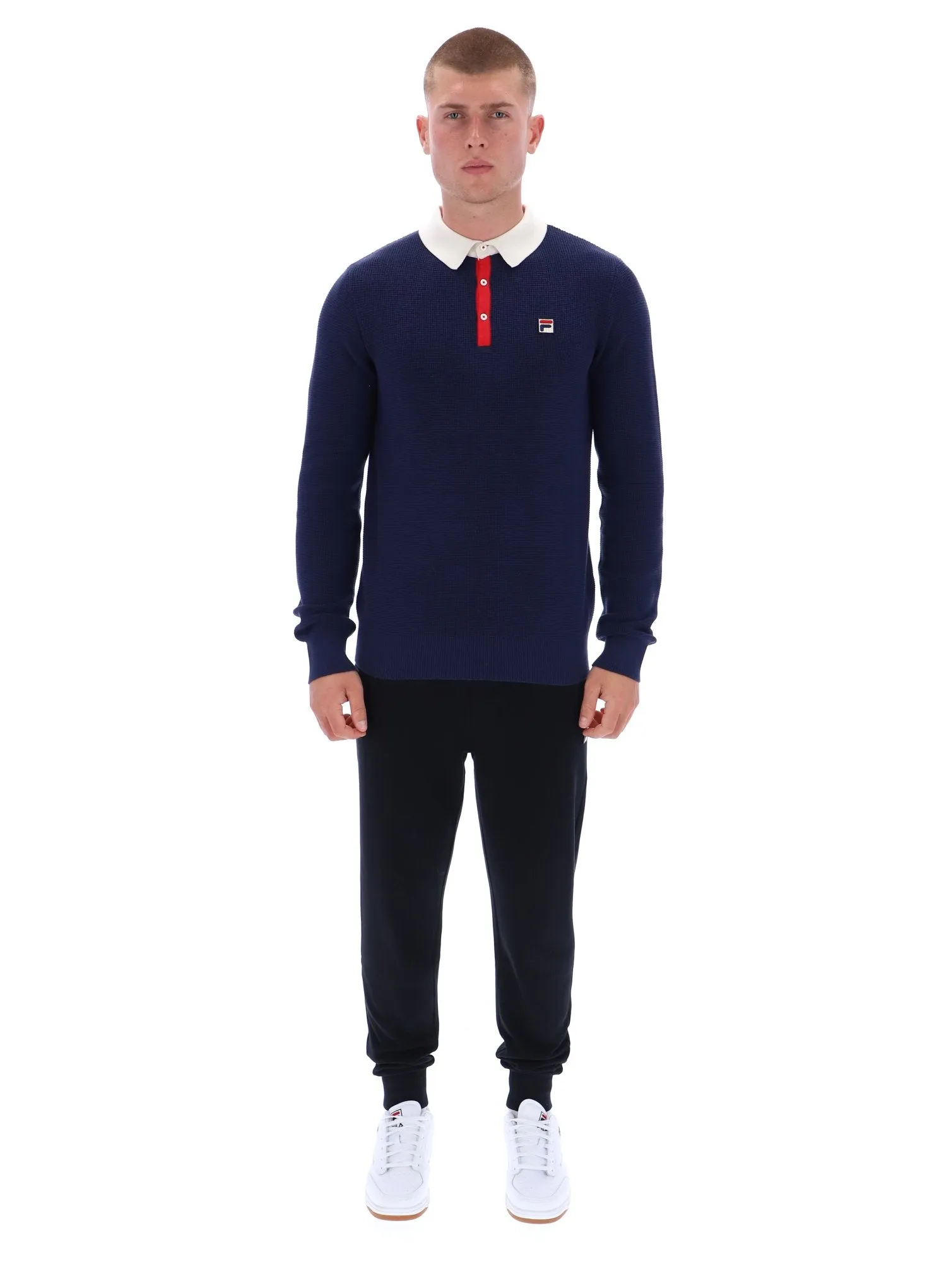 Casual Vibes Layerable Look Nowell Waffle Knit Long Sleeve Polo