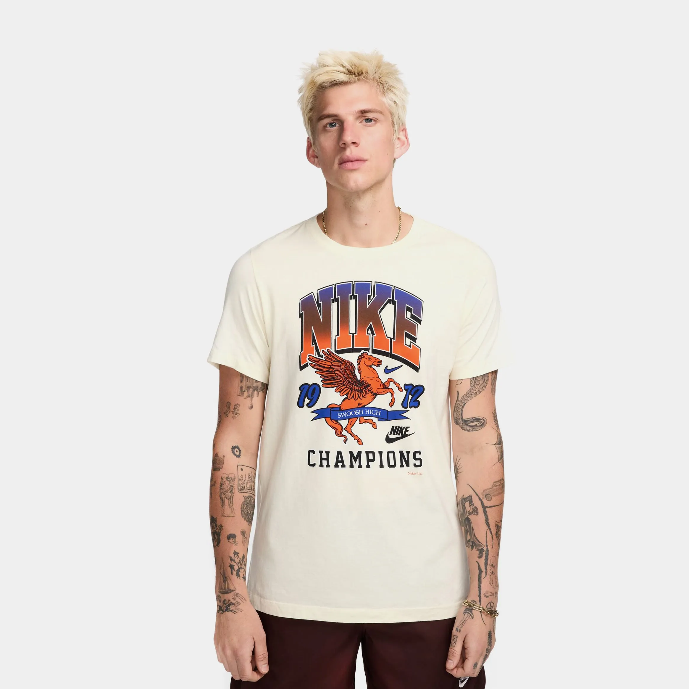 NSW 1972 Champions Mens Short Sleeve Shirt (Beige/Orange) Versatile Layering Denim combination