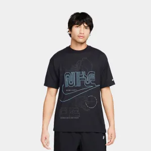 Durable Knit Structure Chic Vibes NSW Bay Area Max 90 Mens Short Sleeve Shirt (Black/University Blue/Glacier Blue)