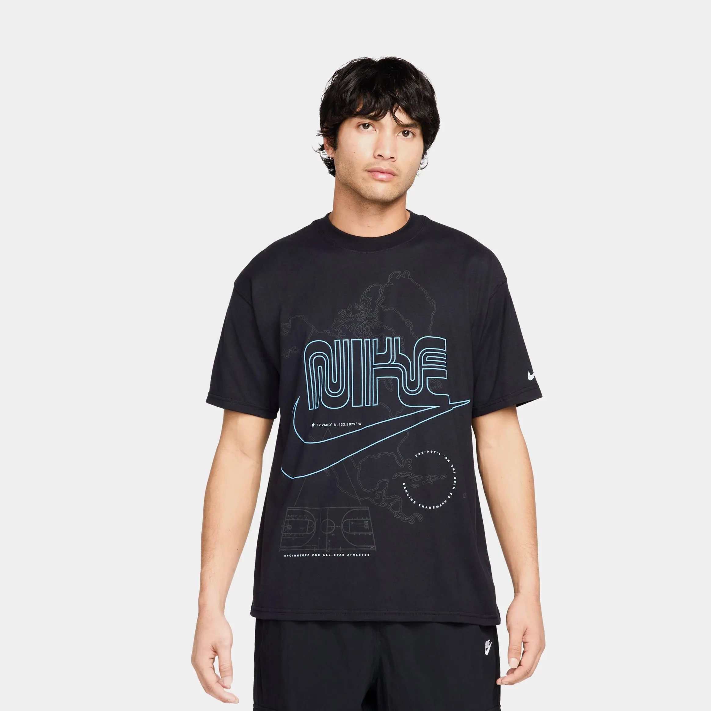 NSW Bay Area Max 90 Mens Short Sleeve Shirt (Black/University Blue/Glacier Blue) Effortless Comfort