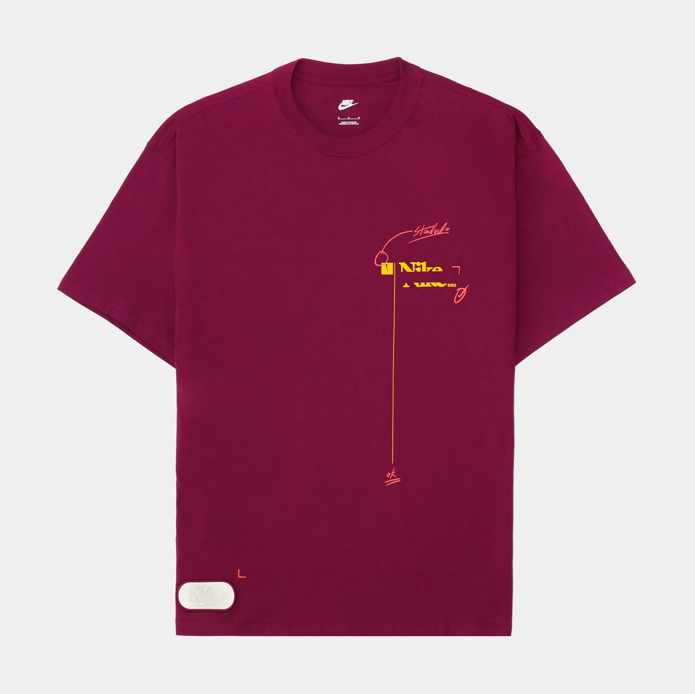 NoSideSeam Hypoallergenic fabric NSW Max 90 Floratone Tee Mens Tshirt (Purple)