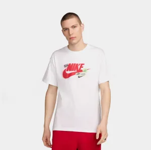 Comfortable Stretch Airflow Mesh Panels NSW Max90 No Bills Mens Short Sleeve Shirt (White/Red)