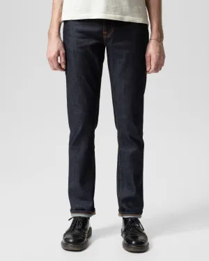 Lightweight Parent Style Durable Nudie Grim Tim Slim Straight Mens Jeans - Dry Japan Selvage
