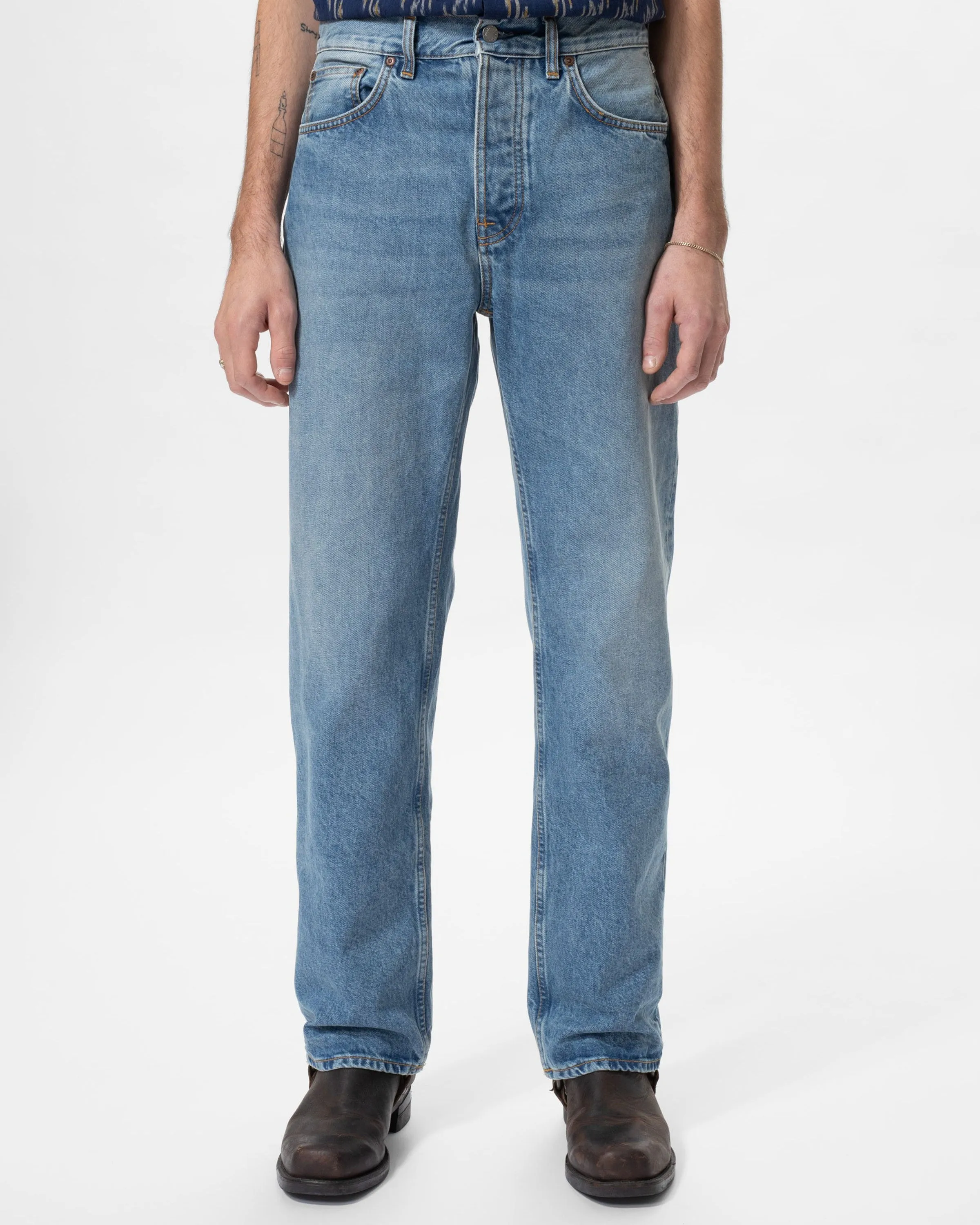 Comfy Fit Perfect For Daily Nudie Tuff Tony Loose Fit Mens Jeans - Worn Treasure