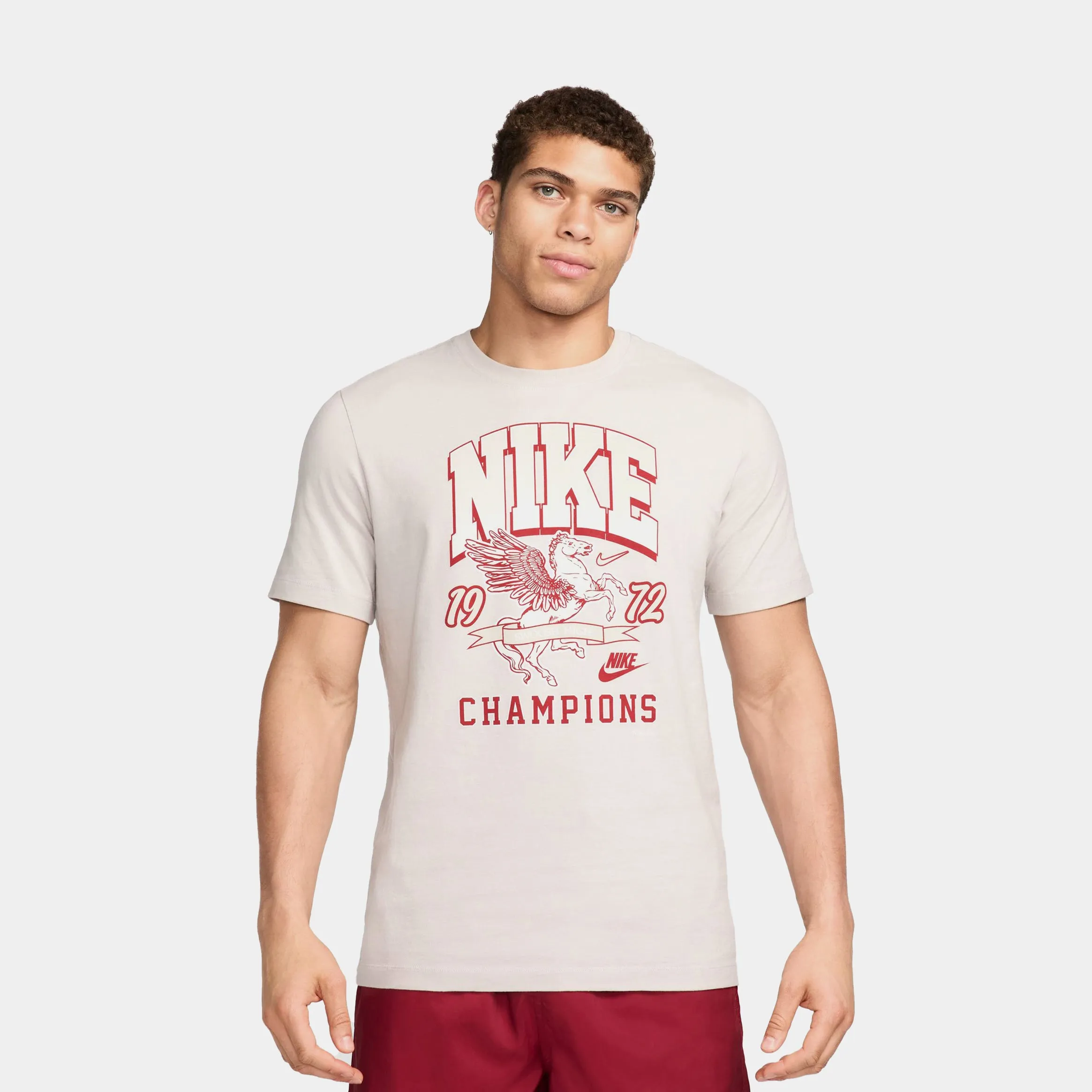 NSW 1972 Champions Mens Short Sleeve Shirt (Grey/Red) Comfortable Fit Wear Summer cool
