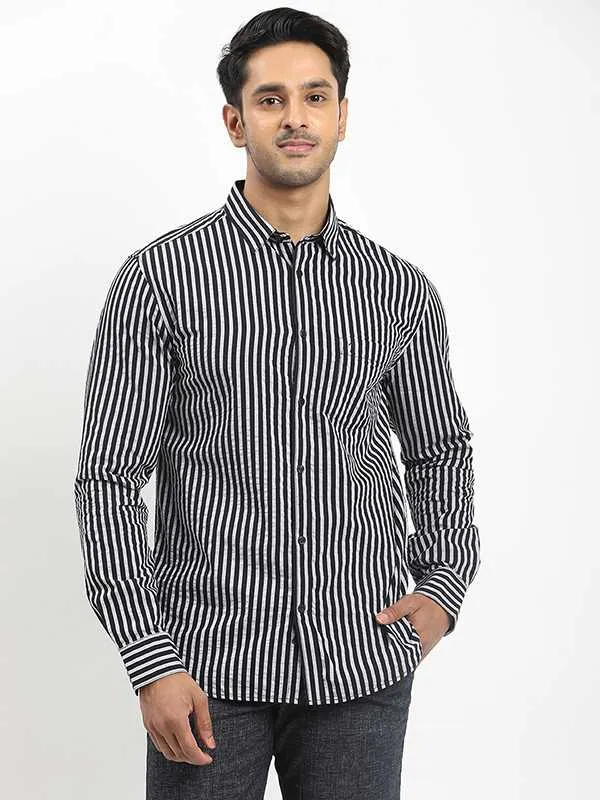 Youthful Vibe Men Striped Full Sleeve Cotton Shirt