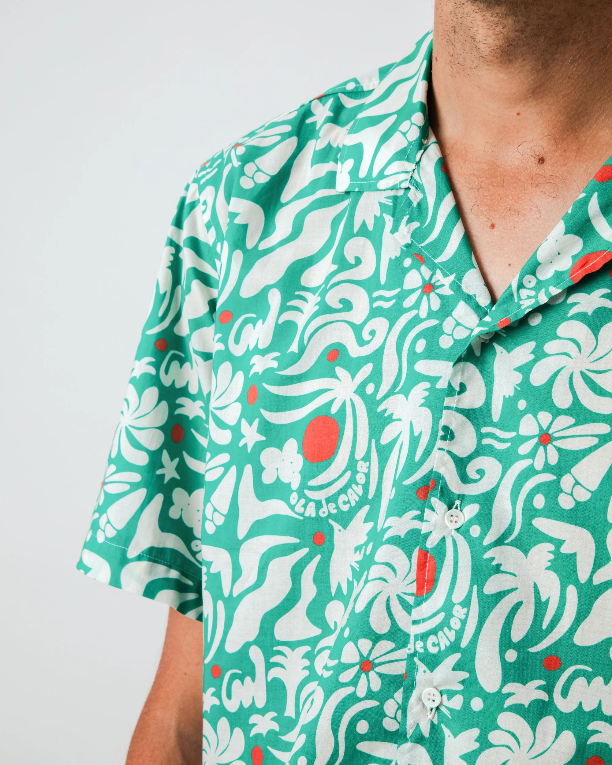 Ola de Calor Aloha Shirt Green comfortable option