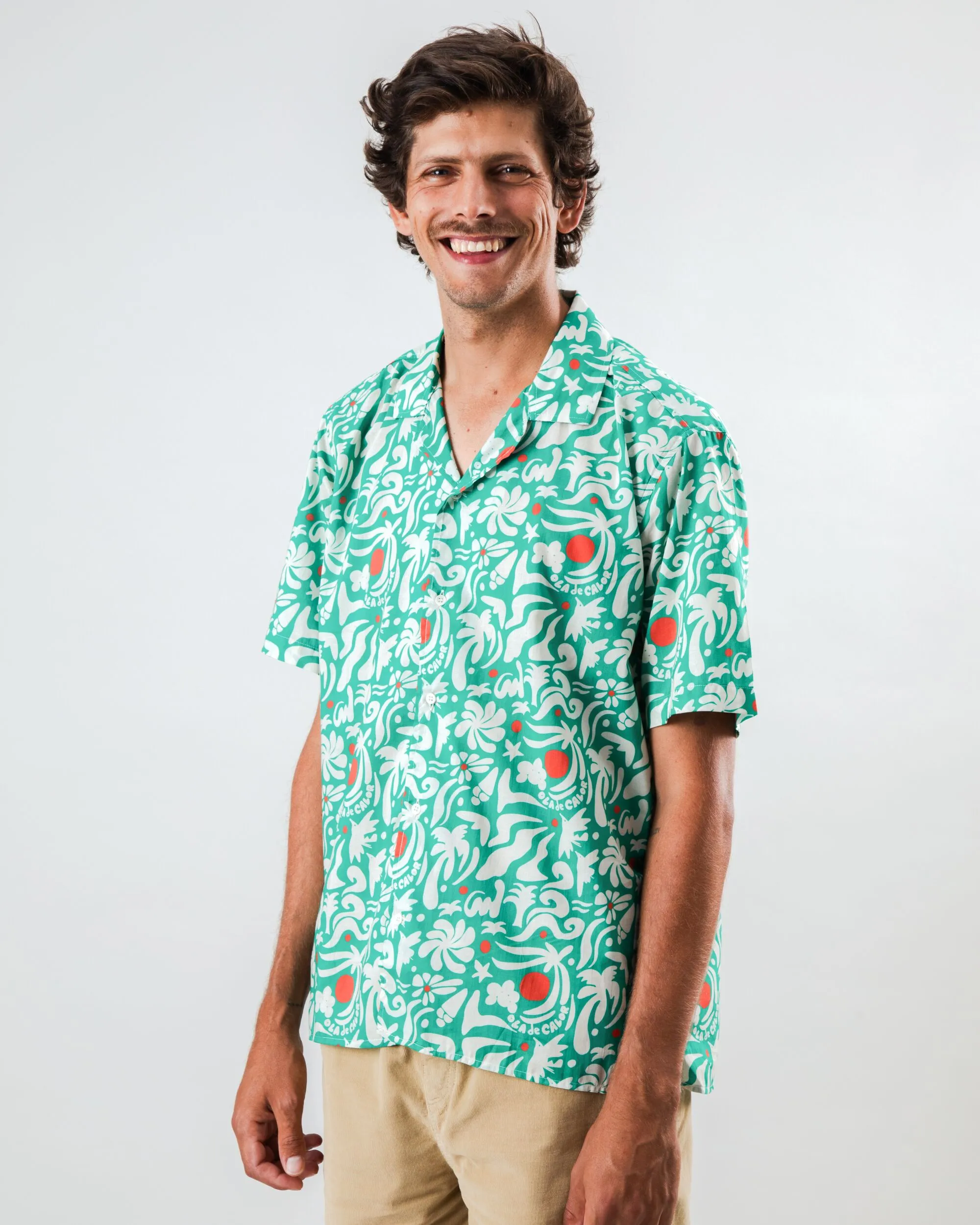 Odor Control Technology Ola de Calor Aloha Shirt Green