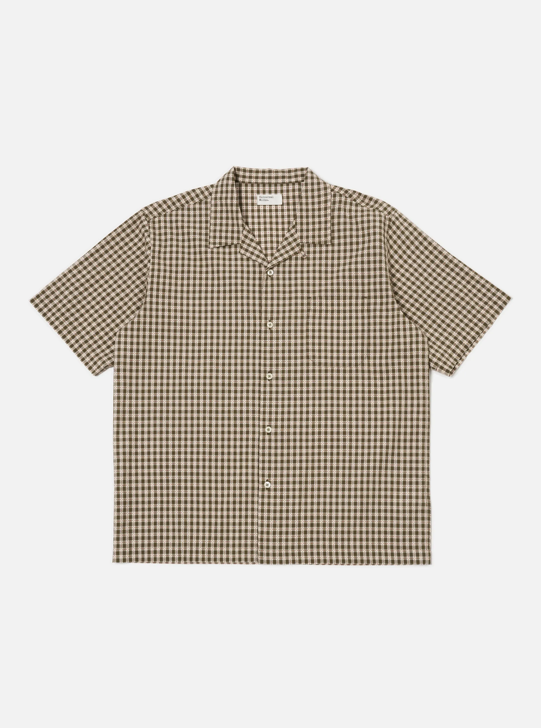 Olive Dobby Check Road Shirt Trendy Fit