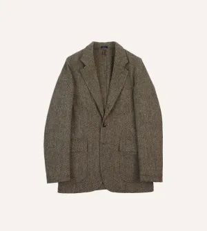 Non Bulky Insulation Compact Packable Olive Herringbone Harris Tweed Games Blazer Mk. VII