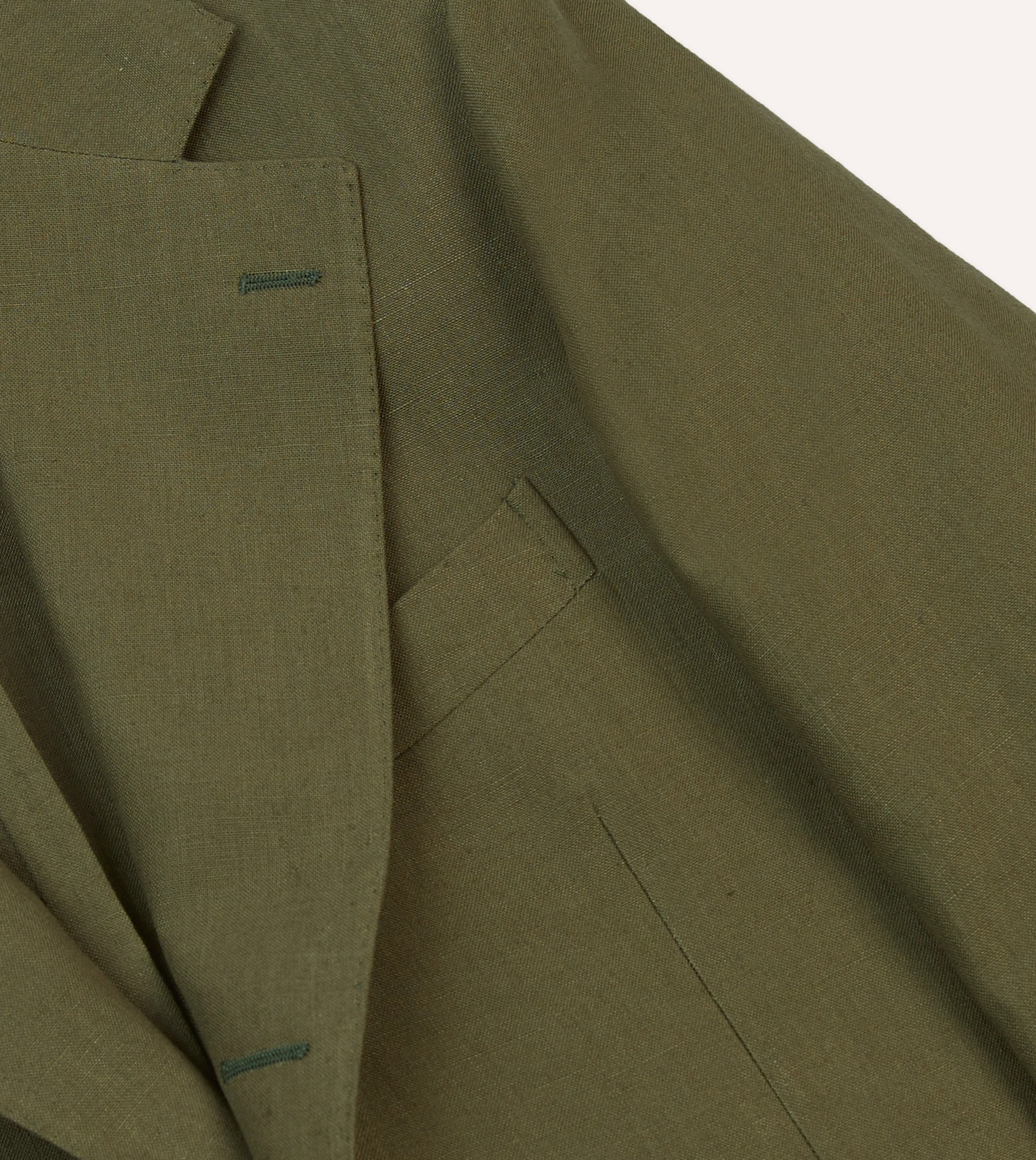 Essential City Look EcoFriendly Water Repellency Olive Irish Linen Tailored Jacket