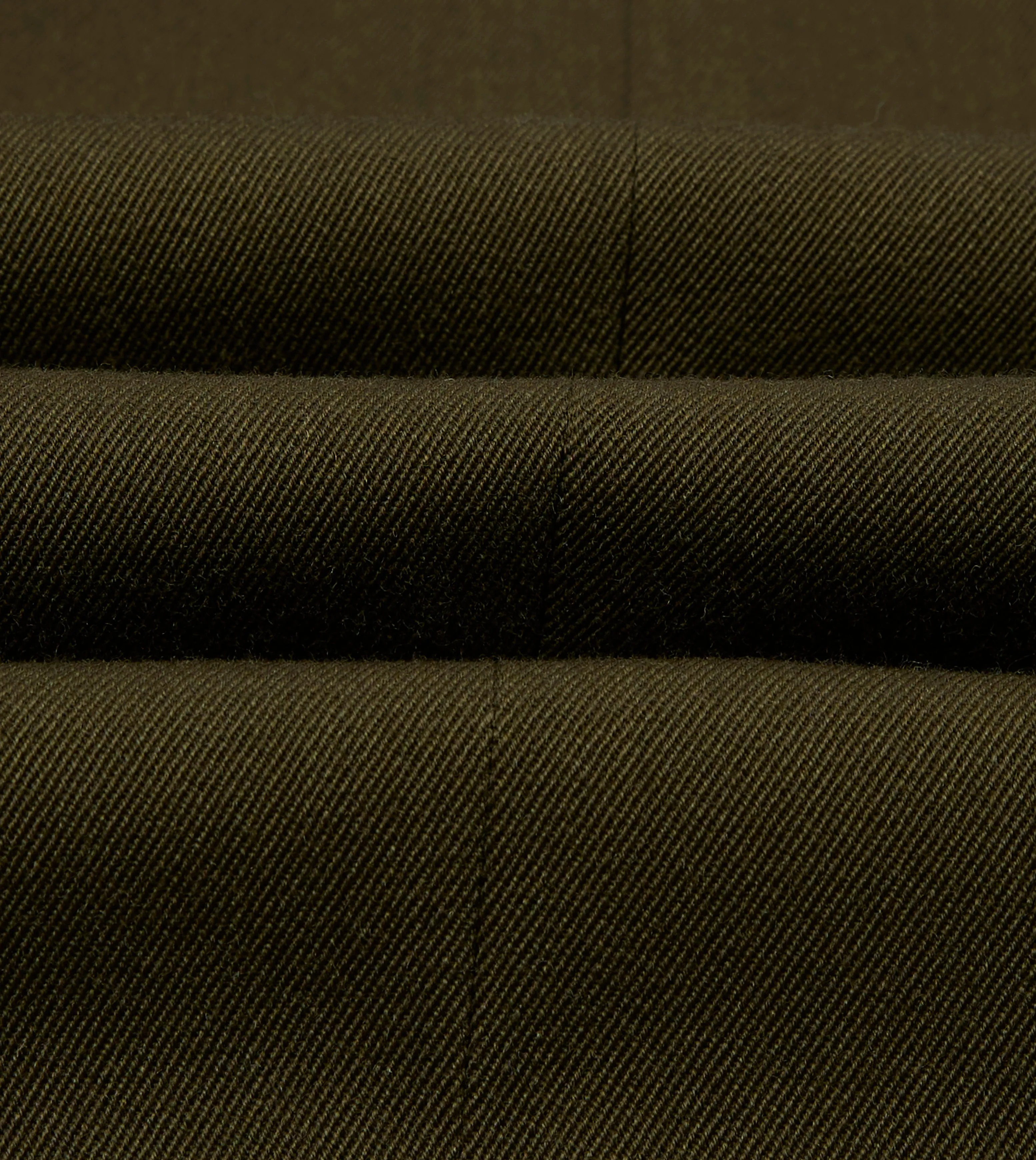 Olive Wool-Cotton Tailored Jacket Waterproof Zipper Closure Flexible Material