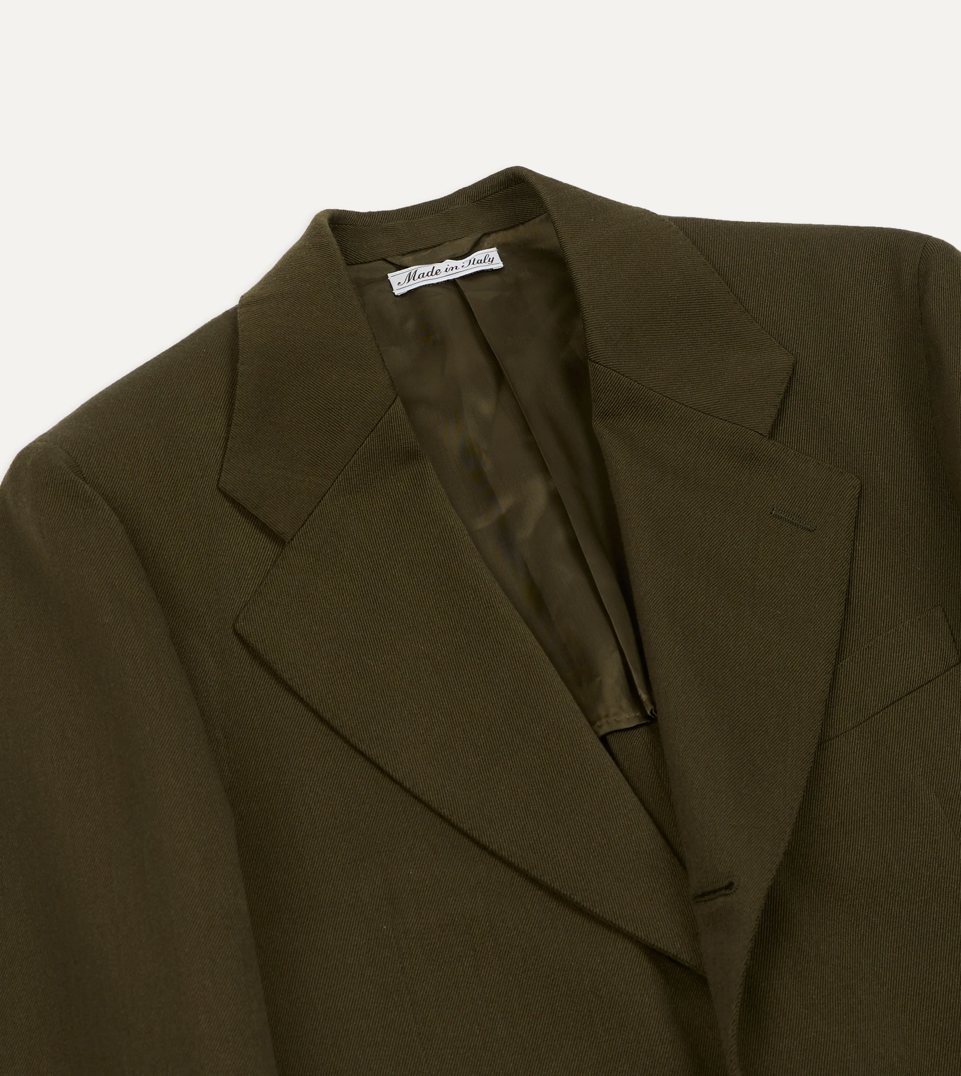 Olive Wool-Cotton Tailored Jacket Chill Weather