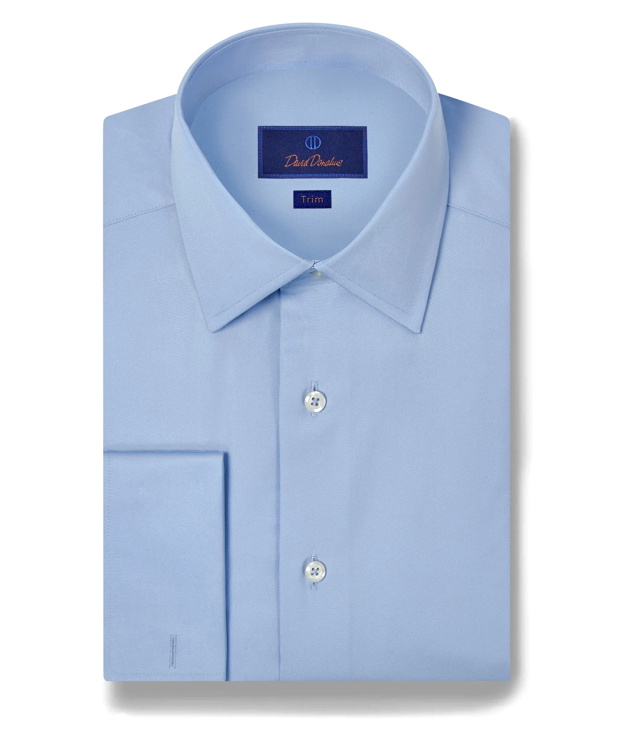 Breathable fabric Wardrobe Staple TFCSP6110423 | Blue Broadcloth French Cuff Dress Shirt