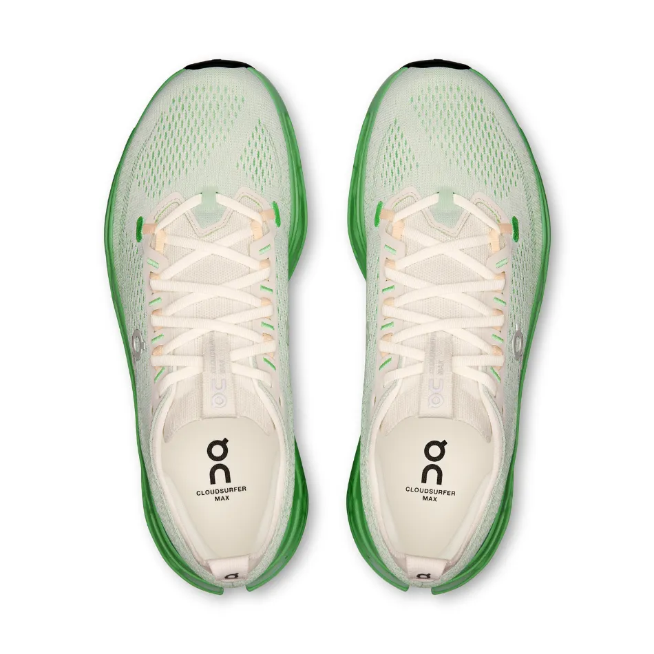 Rolling Motion Technology On Men's Cloudsurfer Max Running Shoes in Ivory/Honeydew AW25