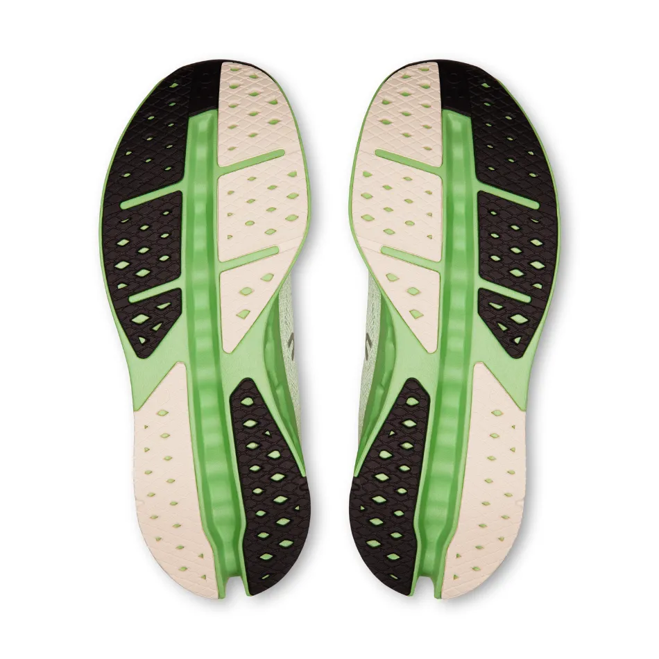 On Men's Cloudsurfer Max Running Shoes in Ivory/Honeydew AW25 hikers' shoes running with a headband