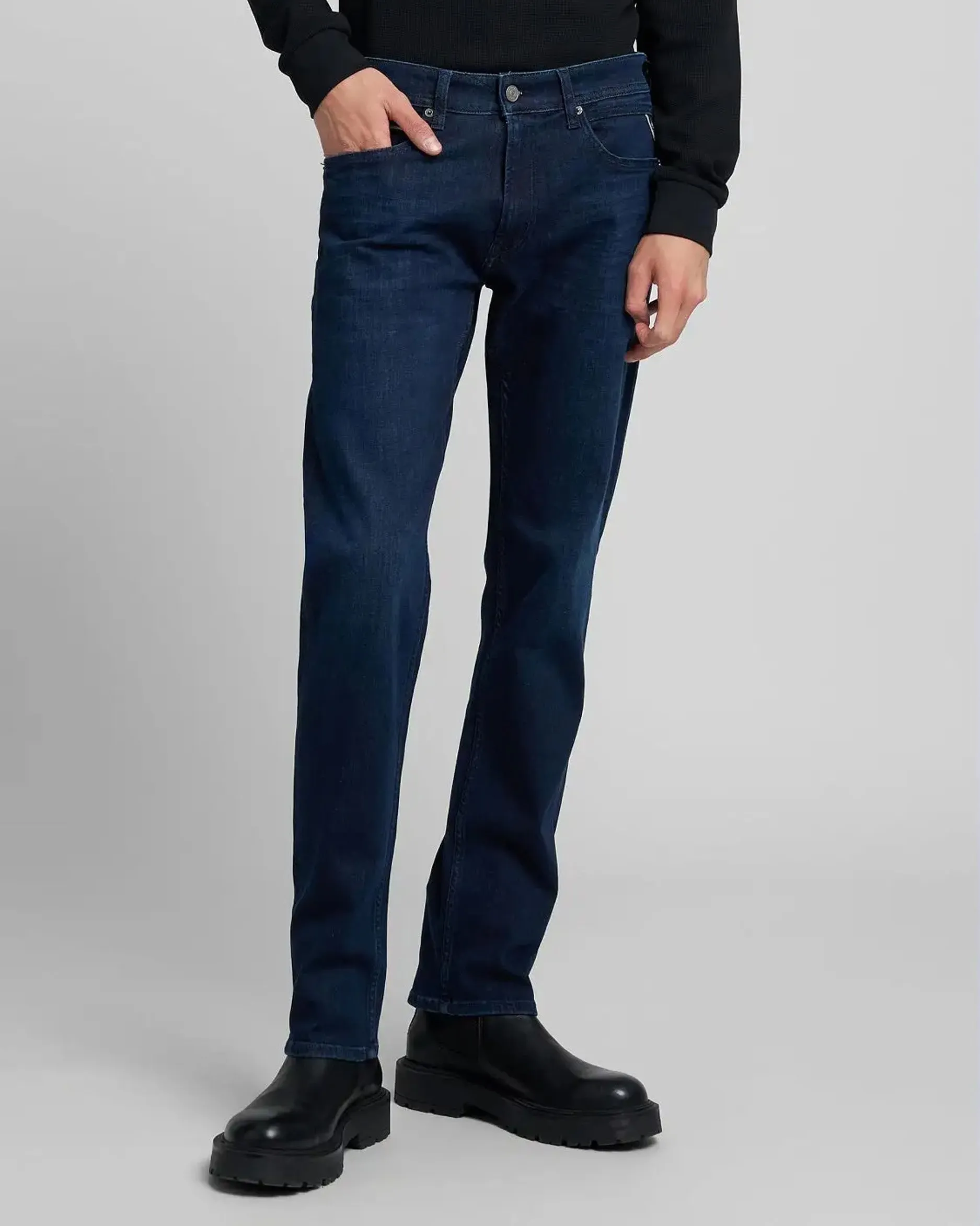 Beach Day Versatile Soft Replay Grover Straight Fit Mens Jeans - Dark Blue