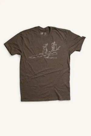 One Line Hikers Explore More T-shirt (Mens) Daily Favorite Relaxed Comfort Wear