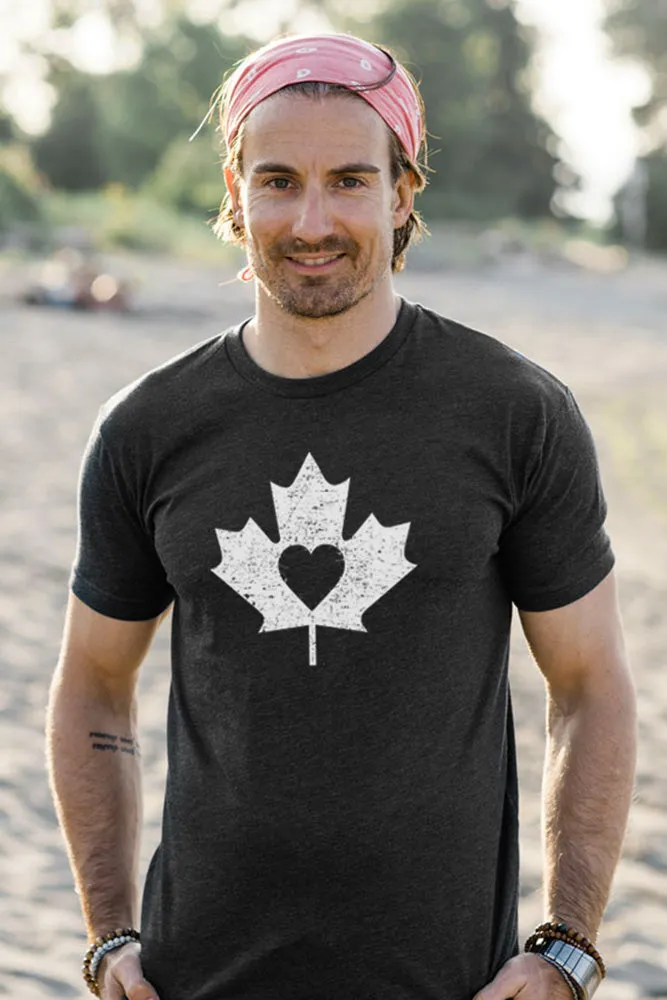 I Heart Canada T-Shirt (Mens) MinimalistStitching Eco Friendly Material