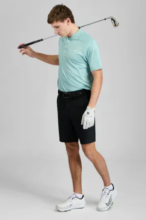 Holiday Outfit Orbit Texture Grandad Golf Polo Shirt - Fresh Mint