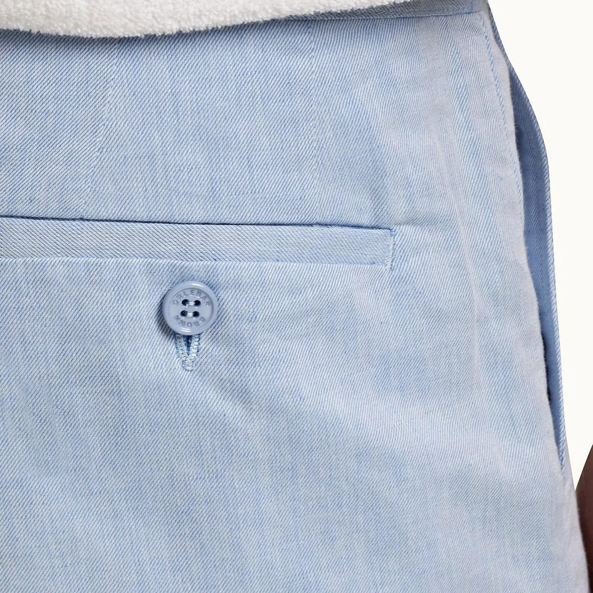 Orlebar Brown - Harrop Linen Shorts in Light Blue Sport Ready Fit