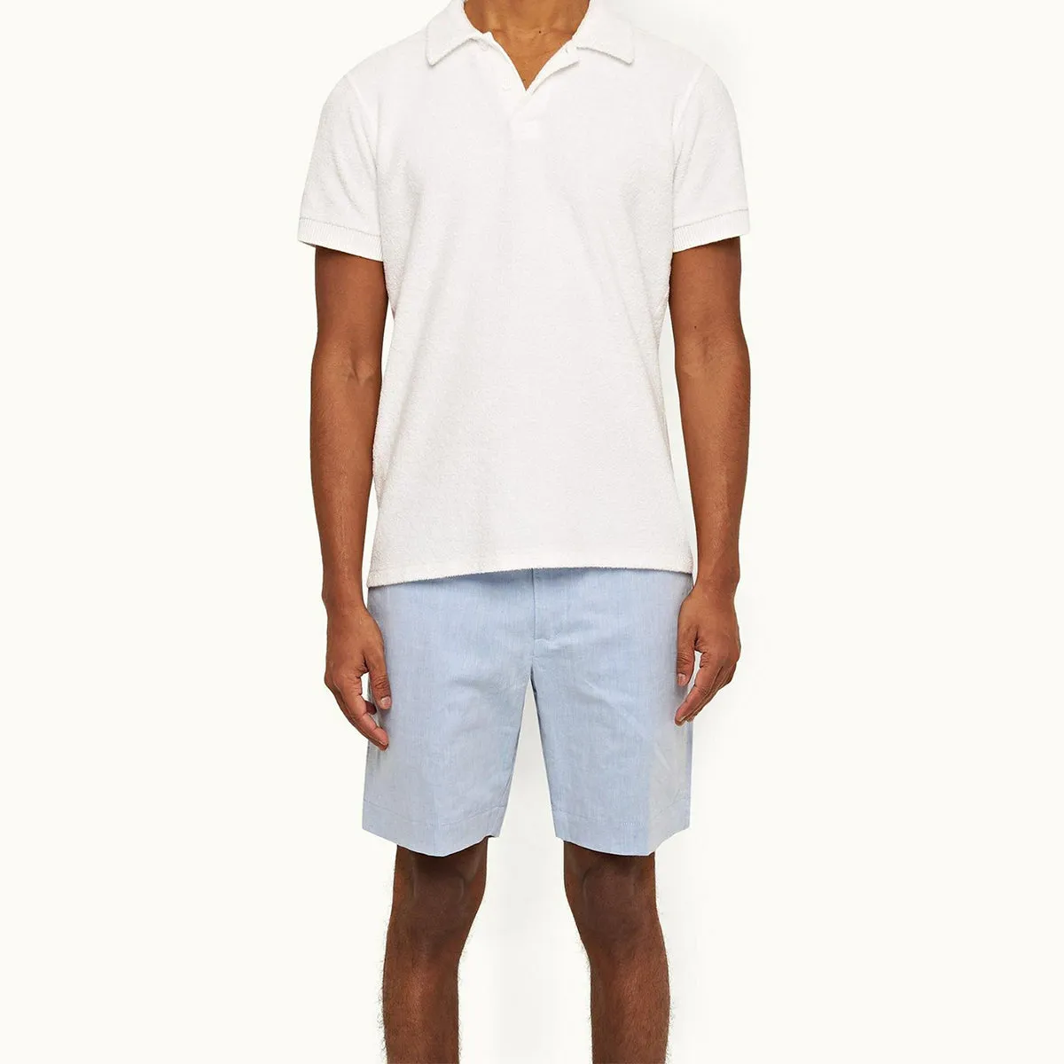 Orlebar Brown - Harrop Linen Shorts in Light Blue Go Light