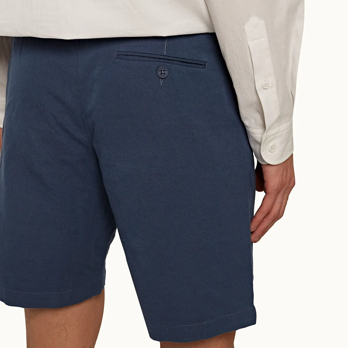 Orlebar Brown - Norwich GT Tailored Fit Shorts in Classic Blue Ventilated Mesh Panels Freedom Stretch