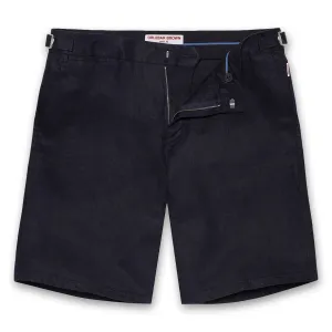 Orlebar Brown - Norwich Linen Tailored Shorts in Navy Cool Design
