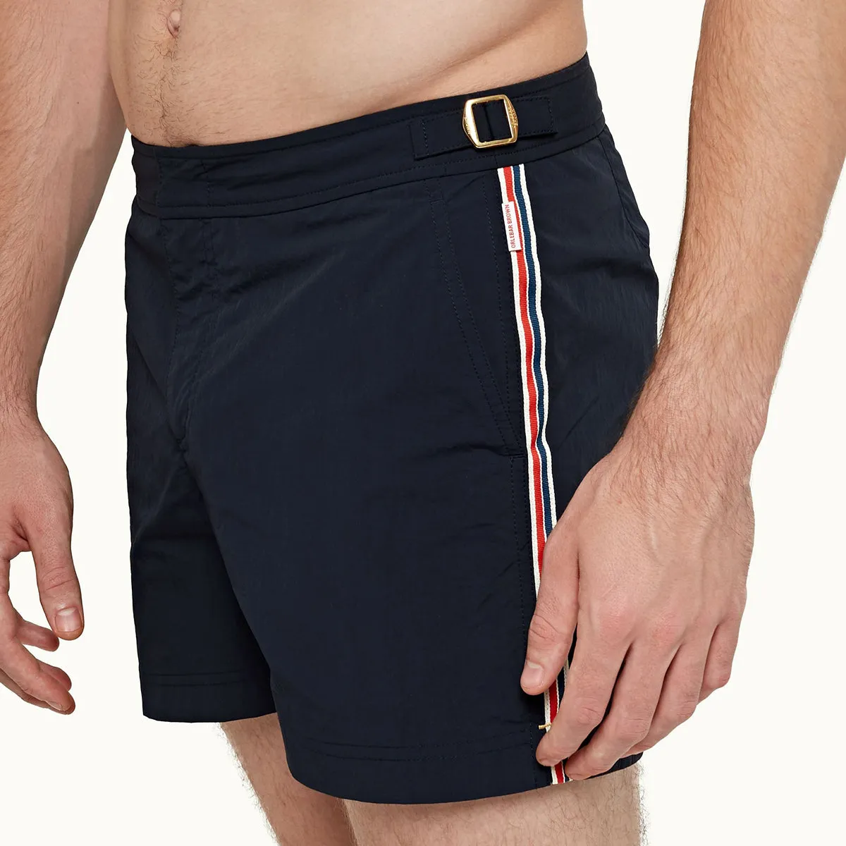 Orlebar Brown - Setter GT Tape Shorts in Ink Wide-leg cut easygoing look