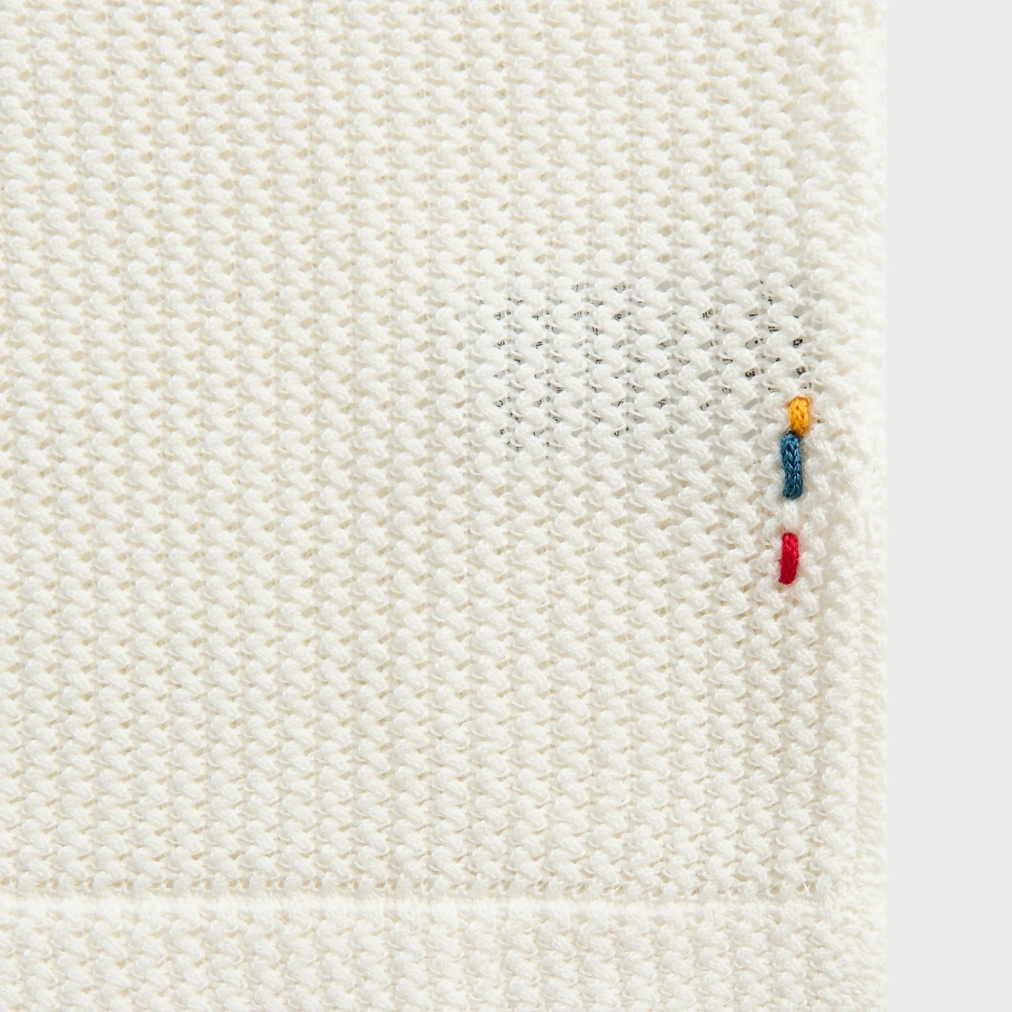 Orlebar Brown Tiernan Chevron Crochet Shirt - White Sand Easy Care Machine Washable Seamless Technology